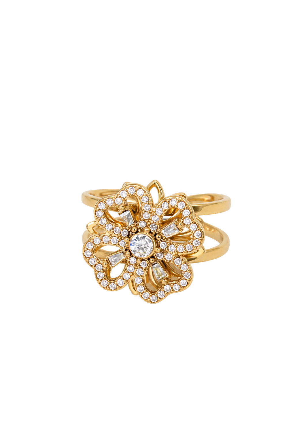 Bague Anti-Stress Fleur Strass 🌸