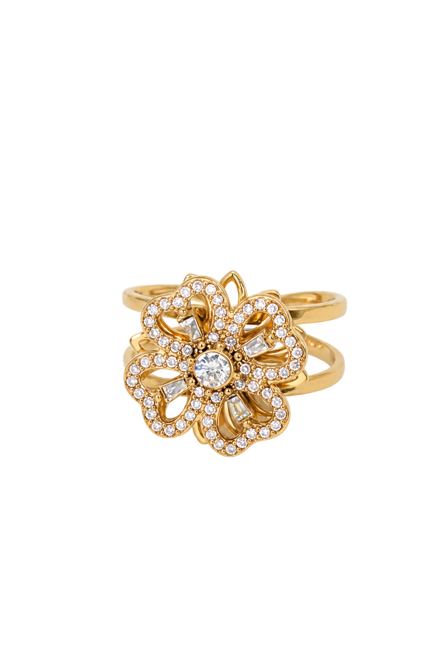 Bague Anti-Stress Fleur Strass 🌸