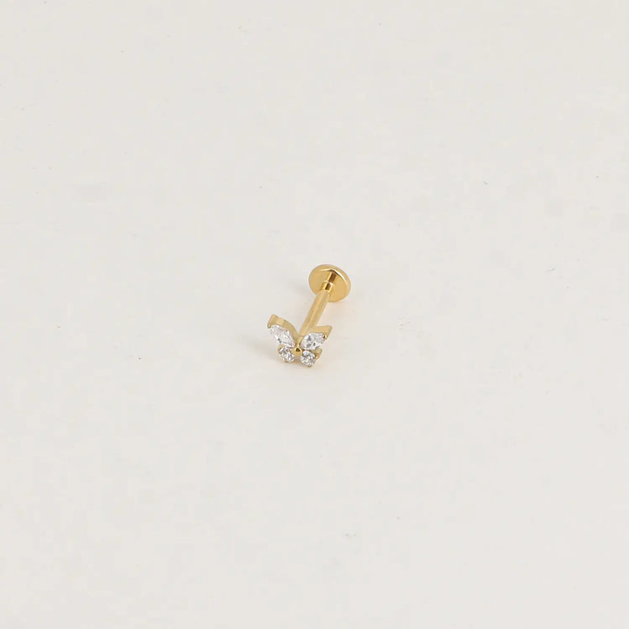 Piercing Titane Papillon Cristal 🦋✨