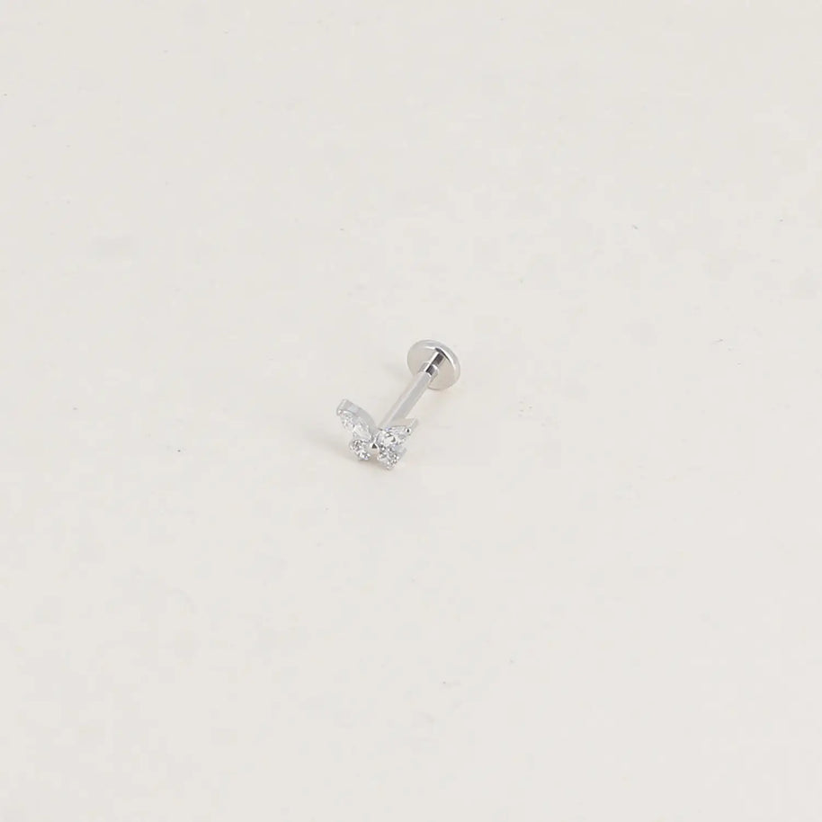 Piercing Titane Papillon Cristal 🦋✨